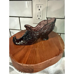 Mosser Glass Amethyst Purple Victorian Style Slipper